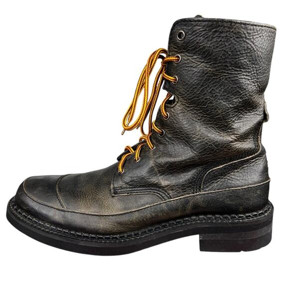 Bed Stu Men’s Gotti Black Brown Distressed Leather Moto Boot Size US 11 - Picture 3 of 10